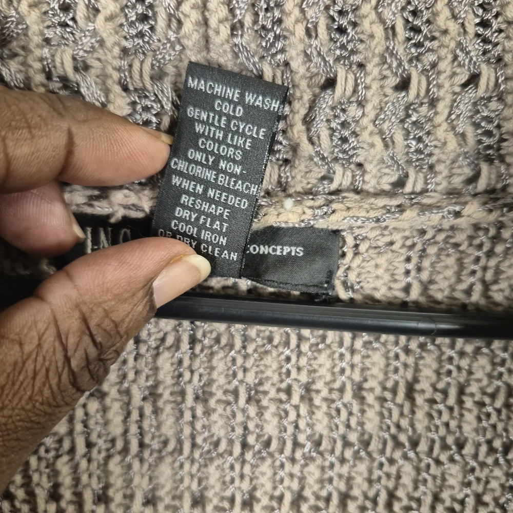INC International Concepts Cozy Contemporary Chic Shawl Collar Cardigan M